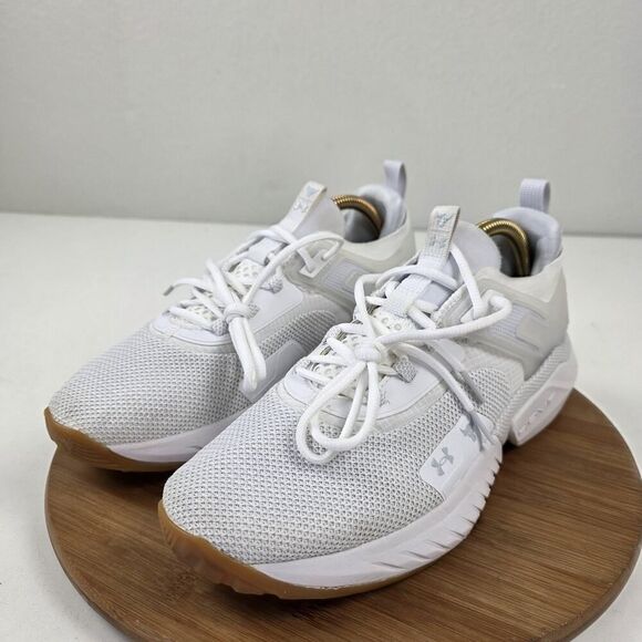 Under Armour Project Rock Shoes Mens Size 10 White HOVR Training Sneakers Gym - Picture 2 of 16